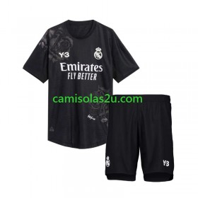 Camisolas de futebol Real Madrid Y3 Guarda Redes Criança Equipamento Quarto 2023/24 Manga Curta